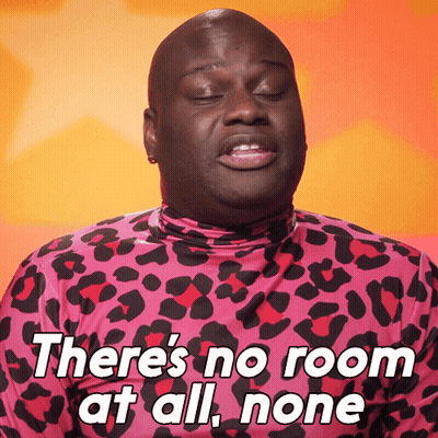 A Man In A Leopard Print Shirt Says " There 'S No Room At All None " GIF