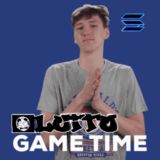 A Man In A Lotto Game Time Shirt Prays GIF