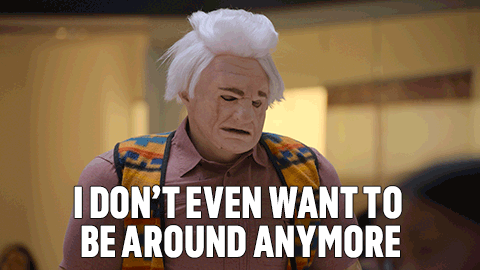 A Man In A Mask Says I Don T Even Want To Be Around Anymore GIF