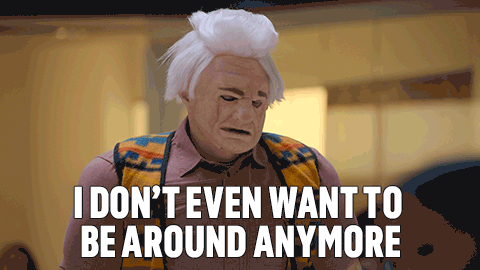 A Man In A Mask Says I Don T Even Want To Be Around Anymore GIF
