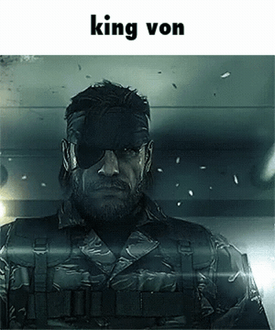 A Man In A Military Uniform And Sunglasses With The Words `` King Von '' Written Above Him . GIF