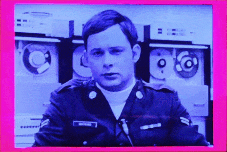 A Man In A Military Uniform Has A Name Tag That Says " Williams " GIF