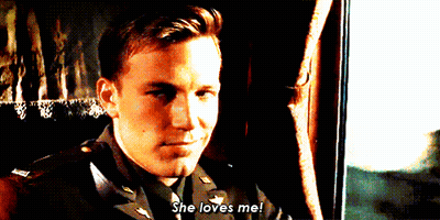 A Man In A Military Uniform Is Sitting In A Car And Says She Loves Me GIF