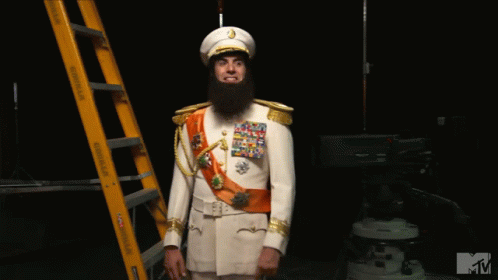Man In Military Uniform In Front Of Krause Ladder GIF