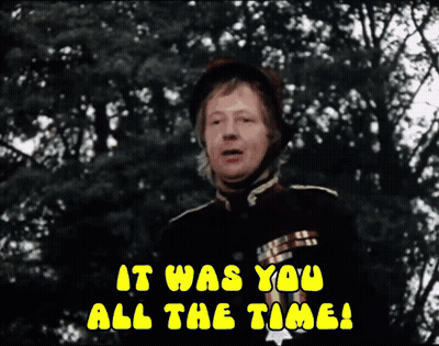 A Man In A Military Uniform Is Standing In Front Of Trees And Says It Was You All The Time GIF