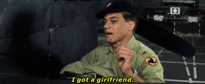 A Man In A Military Uniform Is Talking About Having A Girlfriend GIF