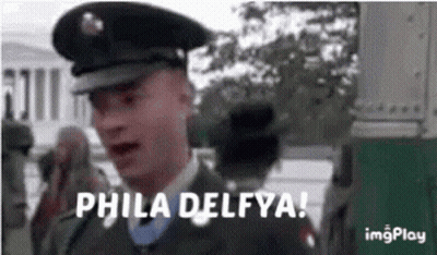 A Man In A Military Uniform Says Phila Delfya GIF
