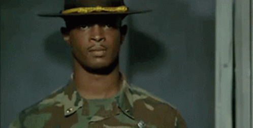 A Man In A Military Uniform Says Really While Wearing A Hat GIF
