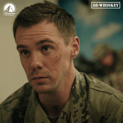 A Man In A Military Uniform With A Paramount Network Logo In The Corner GIF