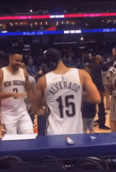 A Man In A New Orleans Jersey With The Number 15 On His Back GIF