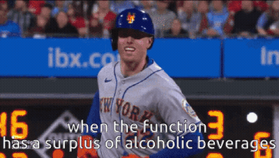 A Man In A New York Mets Baseball Uniform Is Running Towards Home Plate GIF