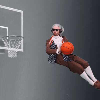 A Man In A Patriotic Outfit Is Holding A Basketball GIF