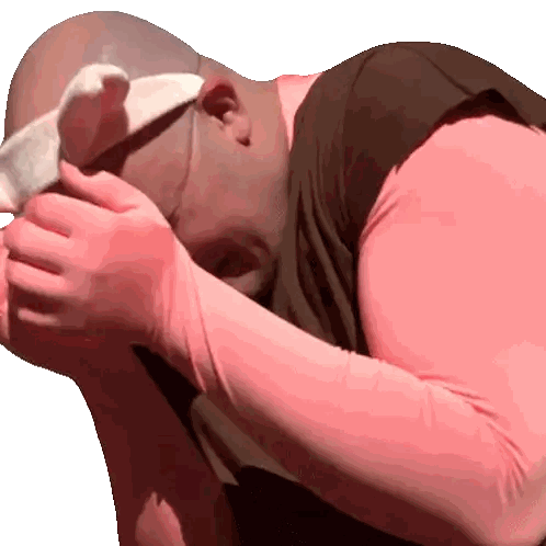 A Man In A Pig Costume Is Covering His Eyes Sticker