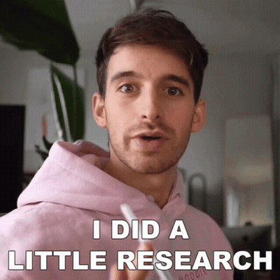 A Man In A Pink Hoodie Is Saying I Did A Little Research GIF