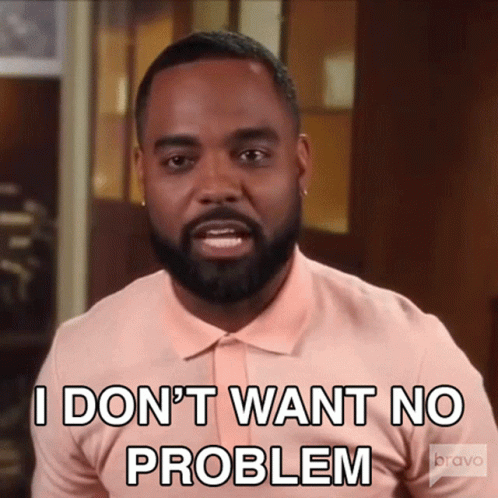 A Man In A Pink Shirt Says I Don T Want No Problem GIF