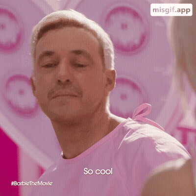 A Man In A Pink Shirt Says So Cool In Front Of A Pink Background GIF