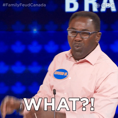 A Man In A Pink Shirt With A Name Tag That Says Houston Jr. Says What GIF