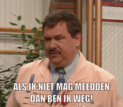 A Man In A Pink Suit And Tie Says Als Ik Niet Mag Meedoen GIF