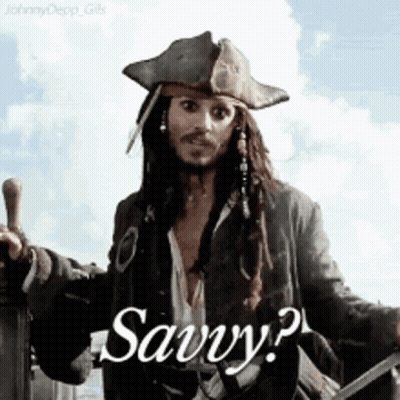 A Man In A Pirate Costume Is Giving A Thumbs Up And Says Savvy ? GIF