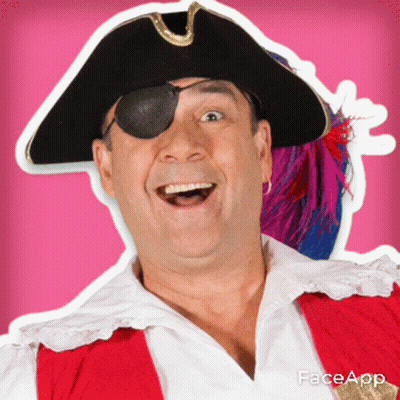 A Man In A Pirate Costume With An Eye Patch On His Eye GIF