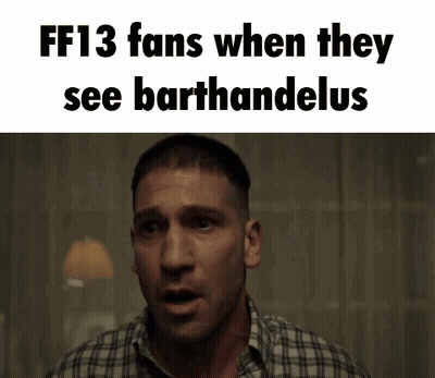A Man In A Plaid Shirt Has A Surprised Look On His Face And Says Ff13 Fans When They See Barthandelus GIF