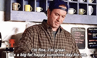 A Man In A Plaid Shirt Is Saying I 'M Fine I 'M Great GIF