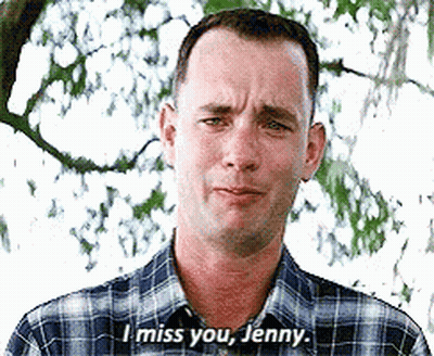 A Man In A Plaid Shirt Is Saying `` I Miss You Jenny '' . GIF