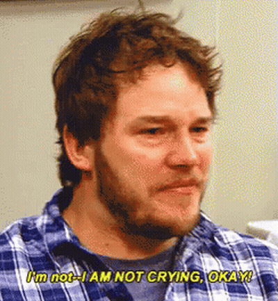 A Man In A Plaid Shirt Says I 'M Not Crying Okay GIF