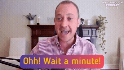 A Man In A Plaid Shirt Says " Ohh Wait A Minute " In Front Of A Fireplace GIF