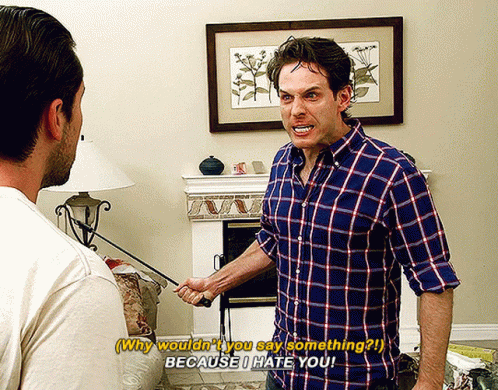 A Man In A Plaid Shirt Says Why Wouldn 'T You Say Something GIF
