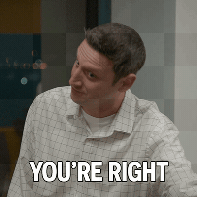 A Man In A Plaid Shirt Says You 'Re Right In White Letters GIF