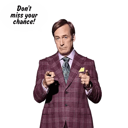 A Man In A Plaid Suit And Tie Says " Don 'T Let Them Get Away With It ! " Sticker