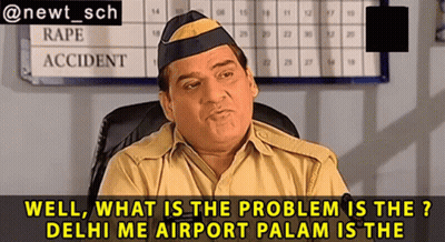 A Man In A Police Uniform Is Sitting In Front Of A Sign That Says " Rape Accident " GIF