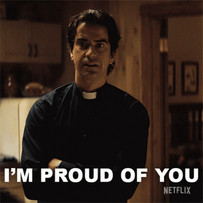 A Man In A Priest Collared Shirt Says I 'M Proud Of You From Netflix GIF