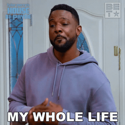 A Man In A Purple Hoodie Is Saying My Whole Life GIF