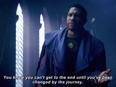 A Man In A Purple Robe Is Saying You Know You Can 'T Get To The End GIF