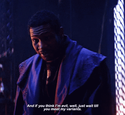 A Man In A Purple Robe Says " And If You Think I 'M Evil Well Just Wait Till You Meet My Variants GIF