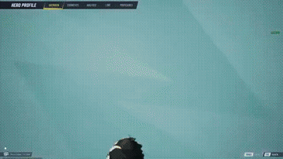 A Man In A Purple Shirt And Tie Is Standing In Front Of A Screen That Says " Hero Profile " GIF