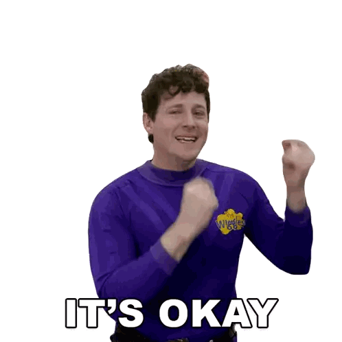 A Man In A Purple Shirt Says It 'S Okay In White Letters Sticker