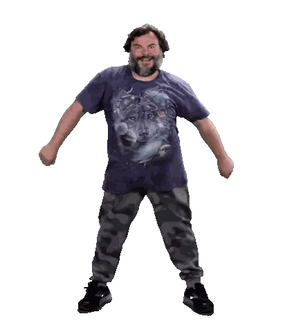 A Man In A Purple Shirt With A Picture Of A Wolf On It Sticker