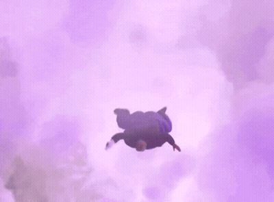 A Man In A Purple Shirt With The Letter A On It Is Jumping In The Air GIF