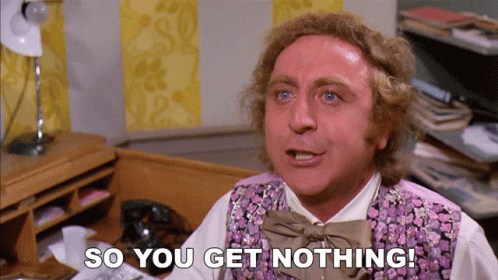 A Man In A Purple Vest And Bow Tie Is Saying So You Get Nothing GIF