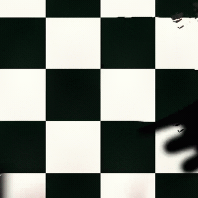 A Man In A Purple Vest Is Smiling In Front Of A Black And White Checkered Background GIF