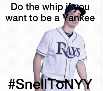 A Man In A Rays Jersey Is Dancing With The Caption Do The Whip If You Want To Be A Yankee #Smelltonyy GIF
