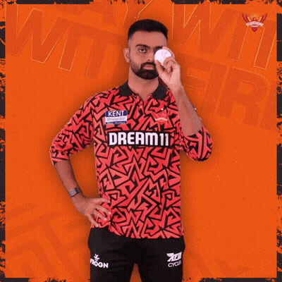 A Man In A Red And Black Shirt That Says Dream11 On It GIF