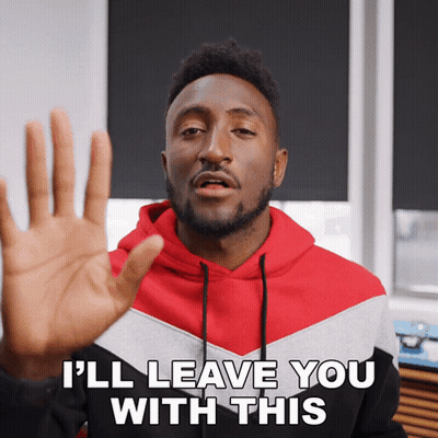 A Man In A Red Black And White Hoodie Says I 'Ll Leave You With This GIF