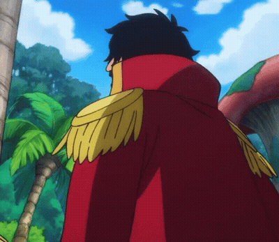 A Man In A Red Cape With Gold Epaulettes GIF