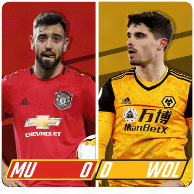 A Man In A Red Chevrolet Shirt Next To A Man In A Yellow Wolves Jersey GIF