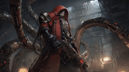 Man In Red Cloak Holding Gun GIF