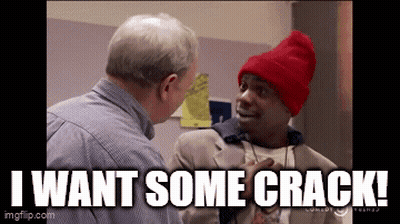 A Man In A Red Hat Is Talking To Another Man And The Caption Says I Want Some Crack . GIF